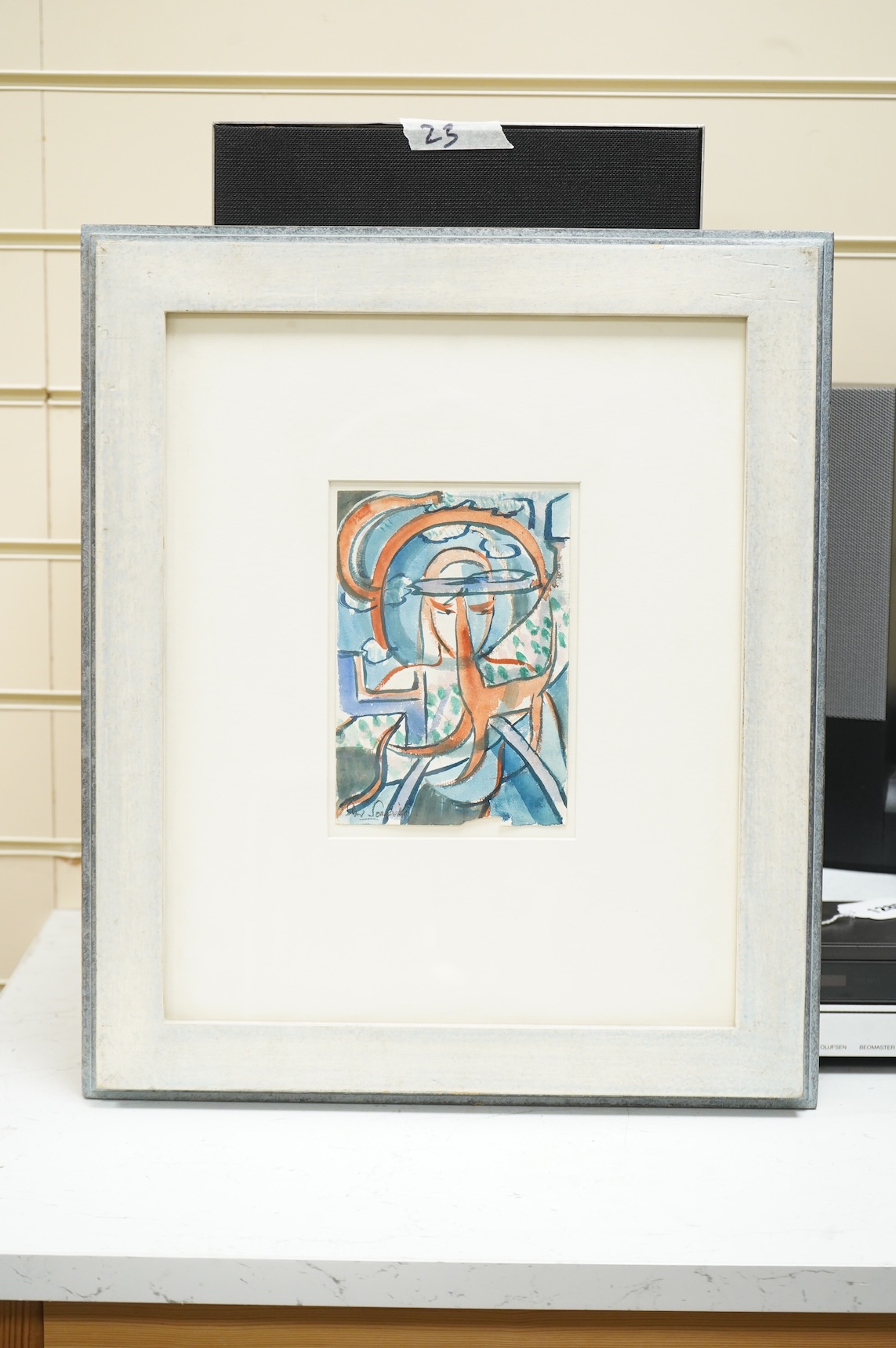 Stuart Scott Somerville (1925-2013), ‘The Dream’, signed, Austin Desmond label verso, watercolour, 17 x 11.5cm